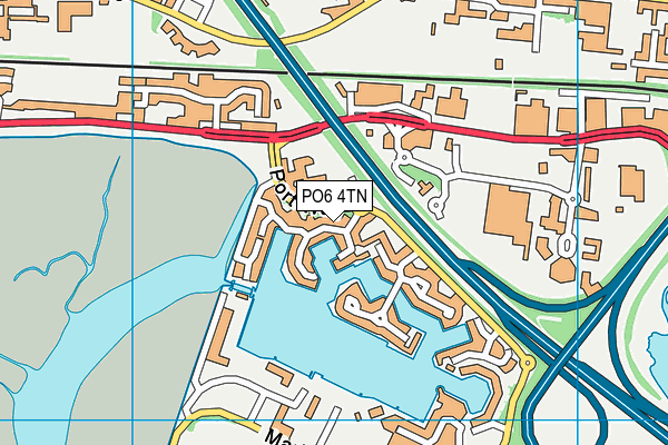 PO6 4TN map - OS VectorMap District (Ordnance Survey) PO6 4TN map - OS VectorMap District (Ordnance Survey)