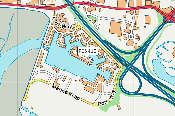 PO6 4UE map - OS VectorMap District (Ordnance Survey) PO6 4UE map - OS VectorMap District (Ordnance Survey)