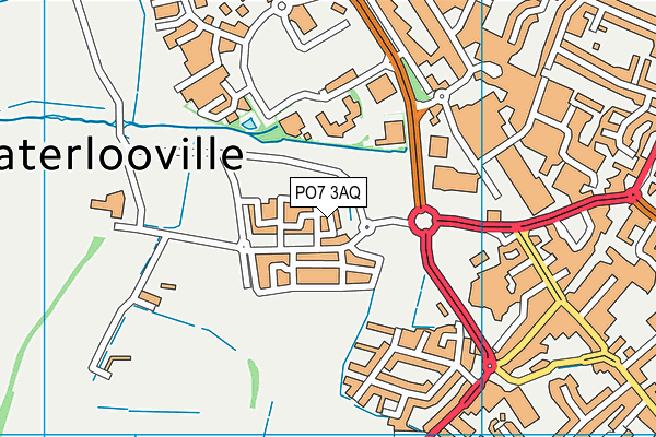 PO7 3AQ map - OS VectorMap District (Ordnance Survey)