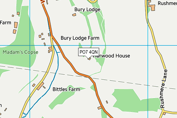PO7 4QN map - OS VectorMap District (Ordnance Survey) PO7 4QN map - OS VectorMap District (Ordnance Survey)