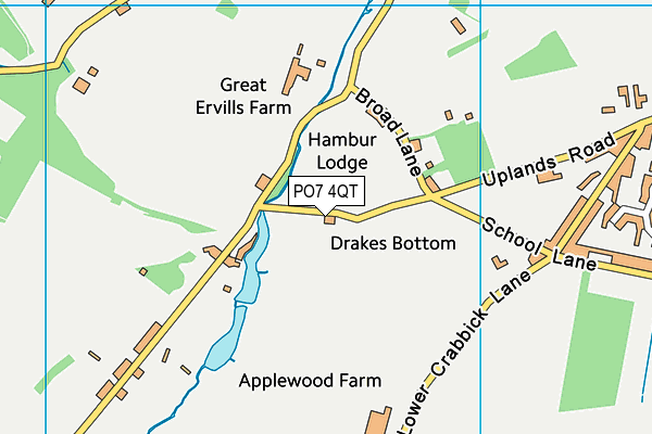 PO7 4QT map - OS VectorMap District (Ordnance Survey)