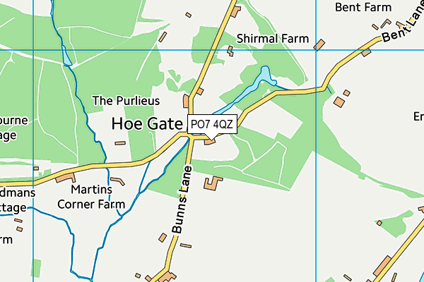 PO7 4QZ map - OS VectorMap District (Ordnance Survey)