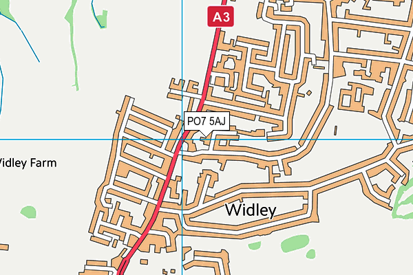 PO7 5AJ map - OS VectorMap District (Ordnance Survey)