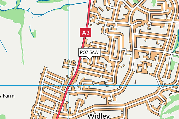 PO7 5AW map - OS VectorMap District (Ordnance Survey) PO7 5AW map - OS VectorMap District (Ordnance Survey)
