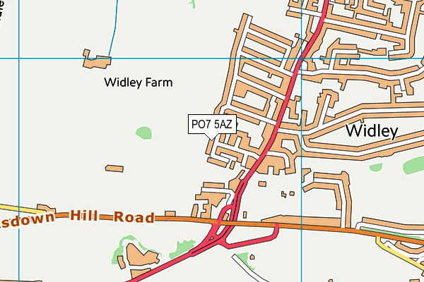 PO7 5AZ map - OS VectorMap District (Ordnance Survey)