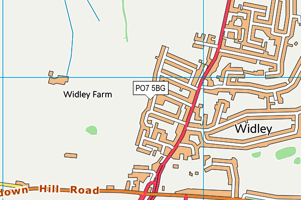 PO7 5BG map - OS VectorMap District (Ordnance Survey)