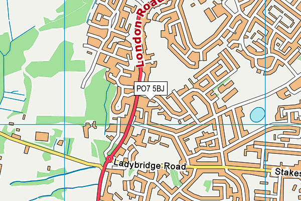 PO7 5BJ map - OS VectorMap District (Ordnance Survey)