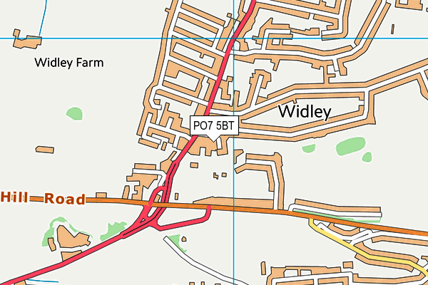 PO7 5BT map - OS VectorMap District (Ordnance Survey)