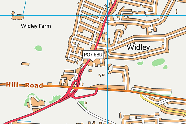 PO7 5BU map - OS VectorMap District (Ordnance Survey)