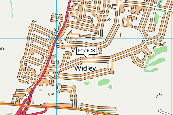 PO7 5DB map - OS VectorMap District (Ordnance Survey)