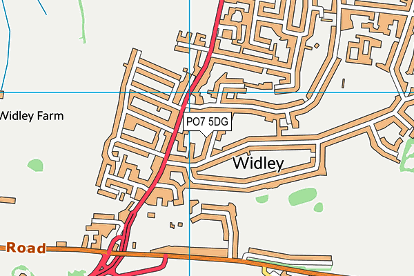 PO7 5DG map - OS VectorMap District (Ordnance Survey)