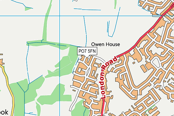 PO7 5FN map - OS VectorMap District (Ordnance Survey)