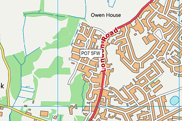 PO7 5FW map - OS VectorMap District (Ordnance Survey)