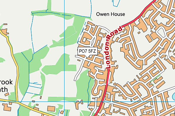 PO7 5FZ map - OS VectorMap District (Ordnance Survey) PO7 5FZ map - OS VectorMap District (Ordnance Survey)
