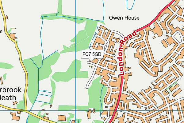 PO7 5GD map - OS VectorMap District (Ordnance Survey)