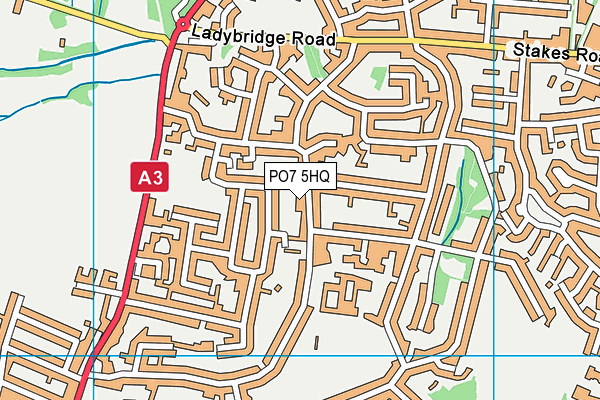 PO7 5HQ map - OS VectorMap District (Ordnance Survey)
