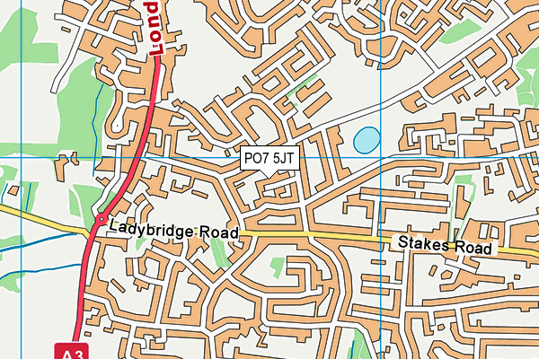 PO7 5JT map - OS VectorMap District (Ordnance Survey)