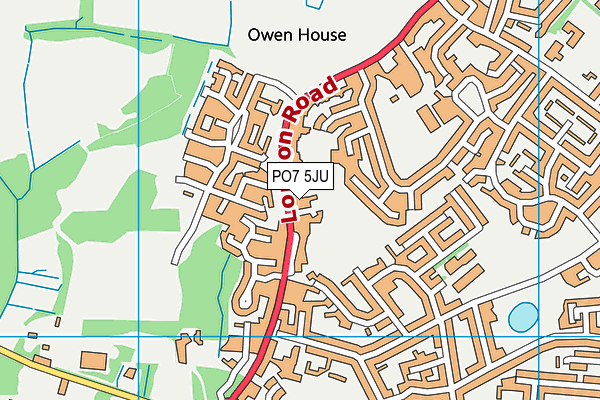 PO7 5JU map - OS VectorMap District (Ordnance Survey) PO7 5JU map - OS VectorMap District (Ordnance Survey)