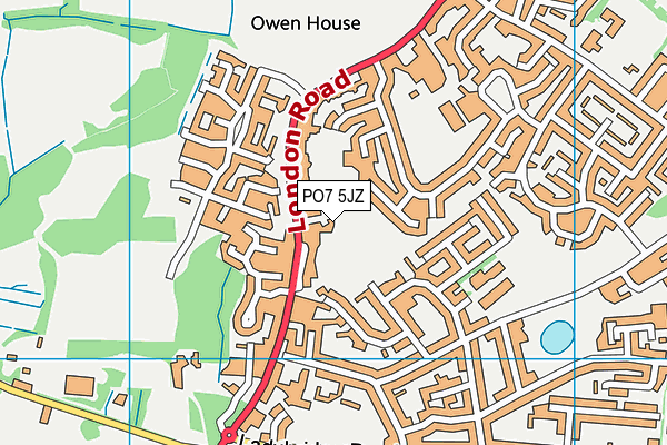 PO7 5JZ map - OS VectorMap District (Ordnance Survey) PO7 5JZ map - OS VectorMap District (Ordnance Survey)