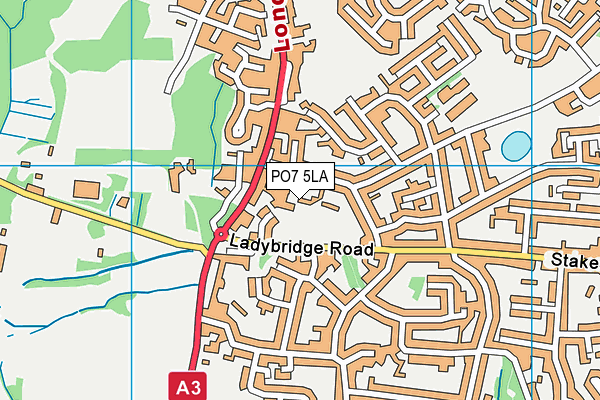 PO7 5LA map - OS VectorMap District (Ordnance Survey)