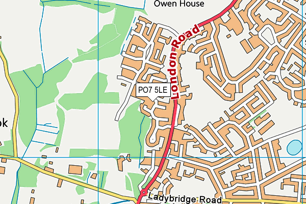 PO7 5LE map - OS VectorMap District (Ordnance Survey)