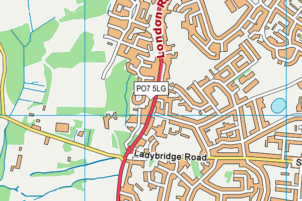 PO7 5LG map - OS VectorMap District (Ordnance Survey)