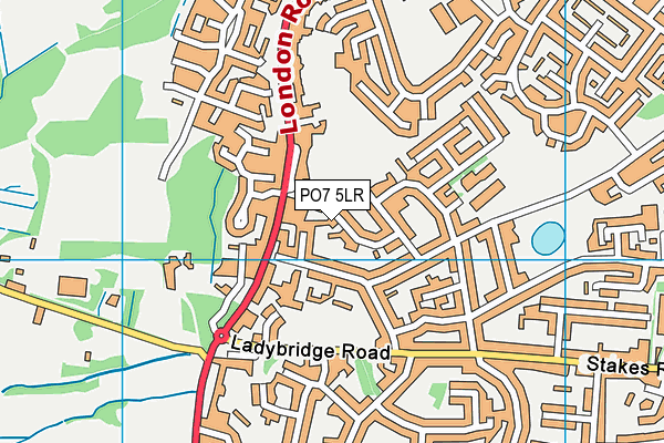 PO7 5LR map - OS VectorMap District (Ordnance Survey)