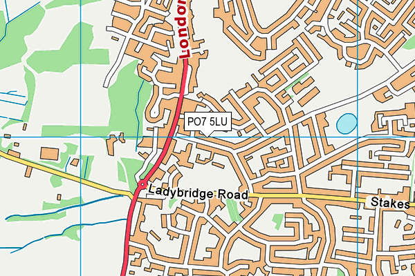 PO7 5LU map - OS VectorMap District (Ordnance Survey)
