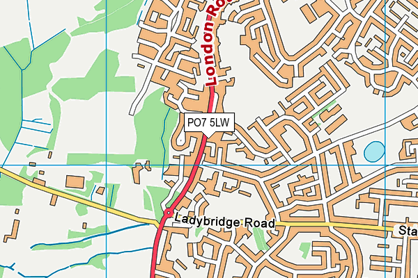 PO7 5LW map - OS VectorMap District (Ordnance Survey) PO7 5LW map - OS VectorMap District (Ordnance Survey)