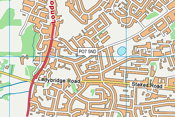 PO7 5ND map - OS VectorMap District (Ordnance Survey)