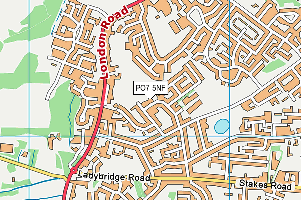 PO7 5NF map - OS VectorMap District (Ordnance Survey)