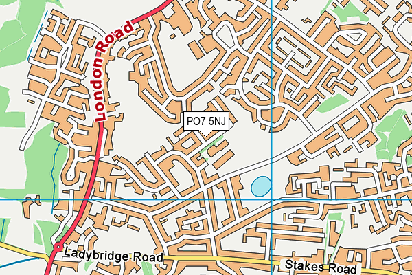 PO7 5NJ map - OS VectorMap District (Ordnance Survey)