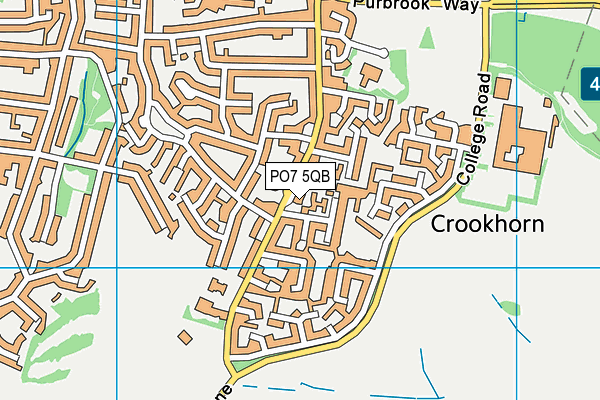 PO7 5QB map - OS VectorMap District (Ordnance Survey) PO7 5QB map - OS VectorMap District (Ordnance Survey)