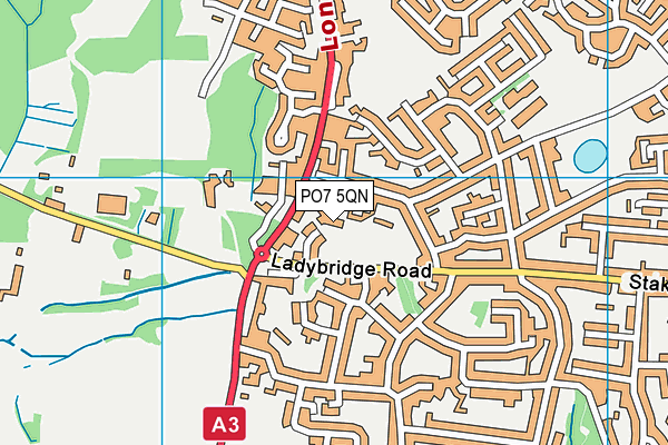 PO7 5QN map - OS VectorMap District (Ordnance Survey)