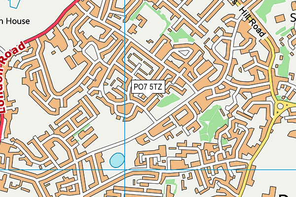 PO7 5TZ map - OS VectorMap District (Ordnance Survey) PO7 5TZ map - OS VectorMap District (Ordnance Survey)