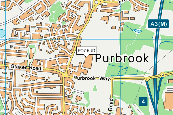 PO7 5UD map - OS VectorMap District (Ordnance Survey)