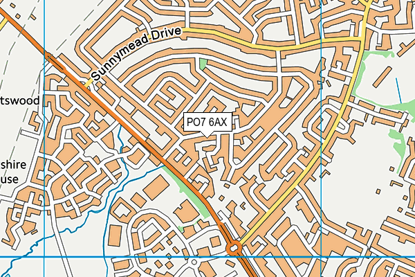 PO7 6AX map - OS VectorMap District (Ordnance Survey) PO7 6AX map - OS VectorMap District (Ordnance Survey)