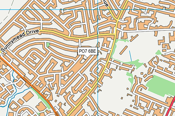 PO7 6BE map - OS VectorMap District (Ordnance Survey) PO7 6BE map - OS VectorMap District (Ordnance Survey)