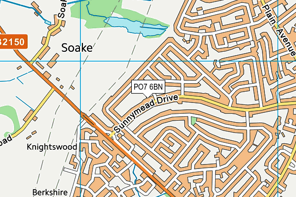 PO7 6BN map - OS VectorMap District (Ordnance Survey) PO7 6BN map - OS VectorMap District (Ordnance Survey)