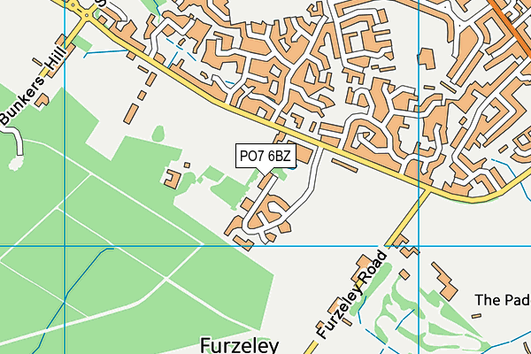 PO7 6BZ map - OS VectorMap District (Ordnance Survey) PO7 6BZ map - OS VectorMap District (Ordnance Survey)