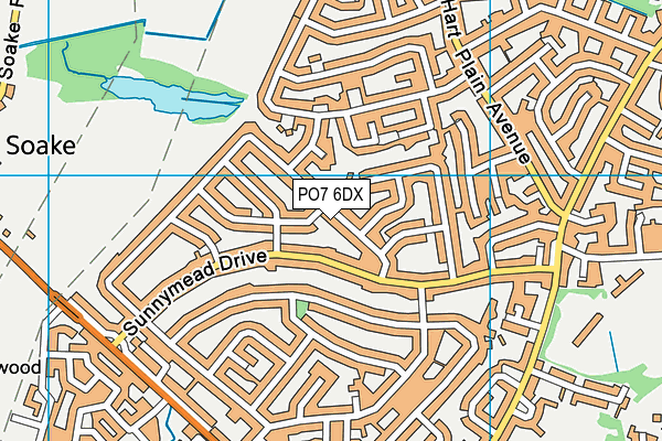 PO7 6DX map - OS VectorMap District (Ordnance Survey) PO7 6DX map - OS VectorMap District (Ordnance Survey)