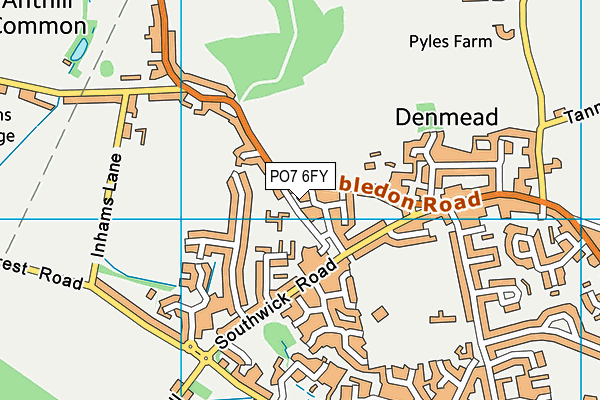 PO7 6FY map - OS VectorMap District (Ordnance Survey) PO7 6FY map - OS VectorMap District (Ordnance Survey)