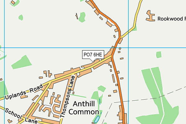 PO7 6HE map - OS VectorMap District (Ordnance Survey) PO7 6HE map - OS VectorMap District (Ordnance Survey)