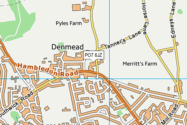 PO7 6JZ map - OS VectorMap District (Ordnance Survey) PO7 6JZ map - OS VectorMap District (Ordnance Survey)