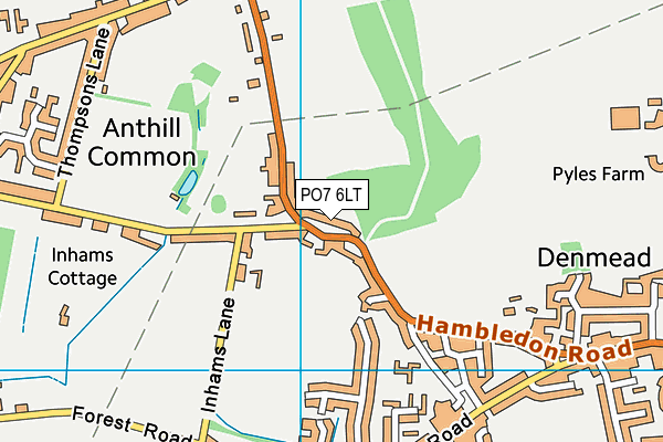 PO7 6LT map - OS VectorMap District (Ordnance Survey)