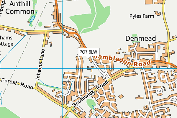 PO7 6LW map - OS VectorMap District (Ordnance Survey) PO7 6LW map - OS VectorMap District (Ordnance Survey)