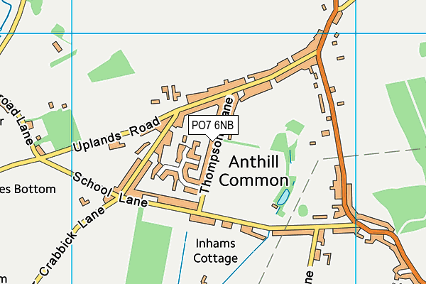 PO7 6NB map - OS VectorMap District (Ordnance Survey) PO7 6NB map - OS VectorMap District (Ordnance Survey)