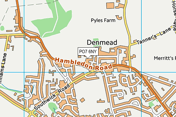 PO7 6NY map - OS VectorMap District (Ordnance Survey) PO7 6NY map - OS VectorMap District (Ordnance Survey)