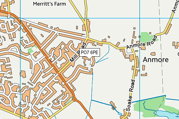 PO7 6PE map - OS VectorMap District (Ordnance Survey)