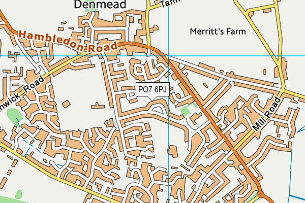 PO7 6PJ map - OS VectorMap District (Ordnance Survey) PO7 6PJ map - OS VectorMap District (Ordnance Survey)